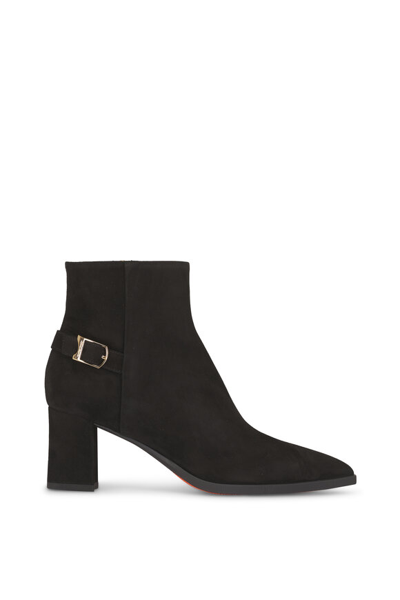 Santoni Elly Black Suede Short Boot, 65mm - view 2