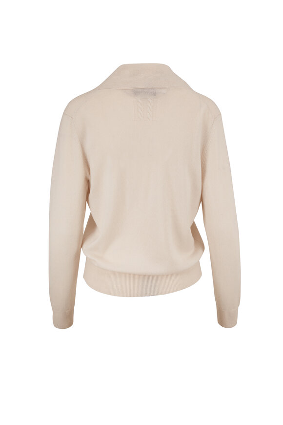 Nili Lotan - Beacon Ivory Cashmere V-Neck Sweater