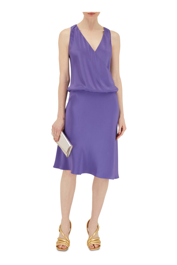 Peter Cohen - Blend Periwinkle 4-Ply Silk Midi Dress