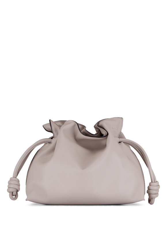 Loewe - Medium Flamenco Ghost Gray Leather Knot Clutch 