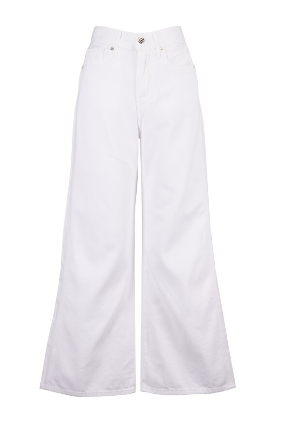 Veronica Beard Taylor White Cropped Wide-Leg Jean - view 1