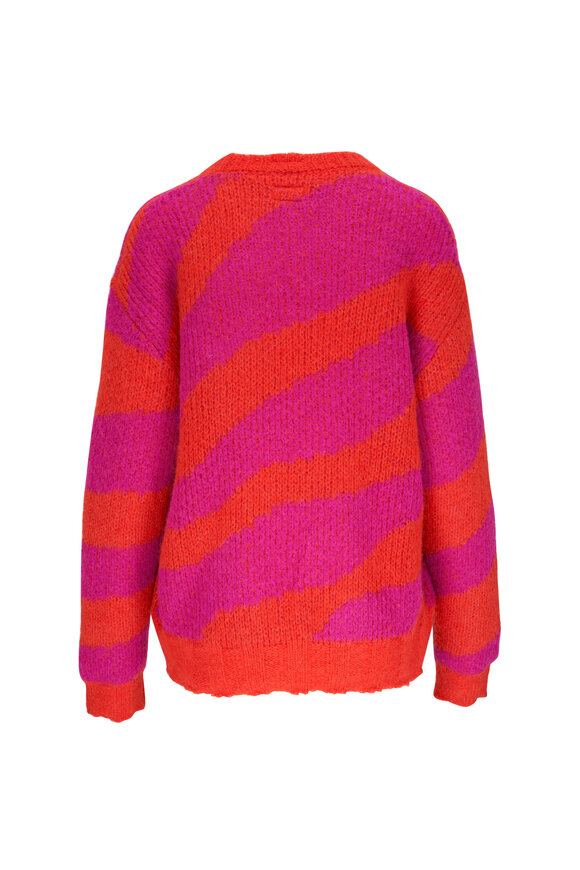 Mother - The Biggie Orange & Pink Zebra Print Sweater