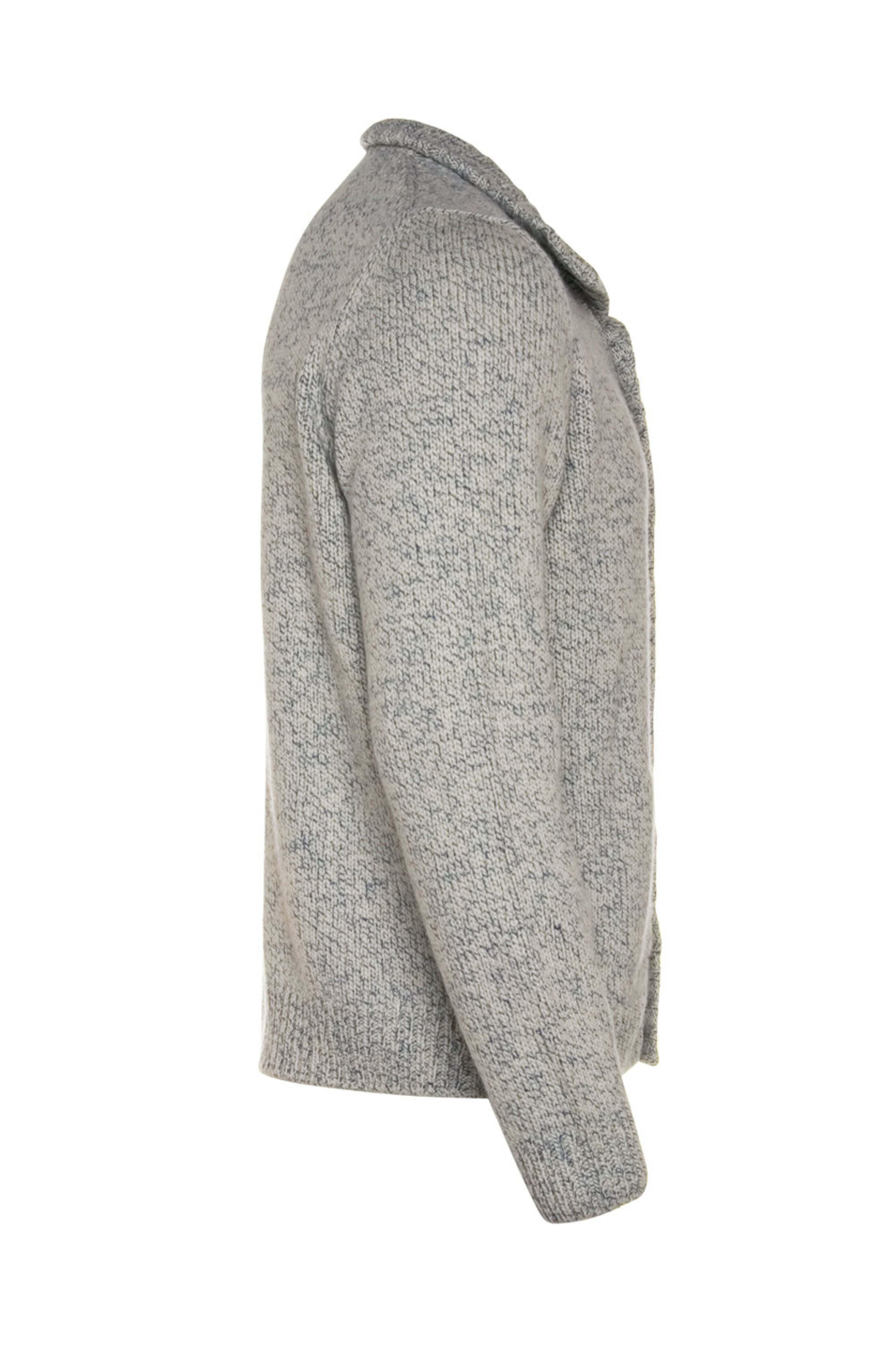 Fedeli - Off-White and Blue Mix Button Cardigan