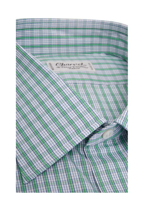 Charvet - Green & Gray Check Cotton Sport Shirt