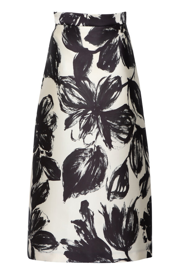 Lunatica Black & White Floral Aline Skirt
