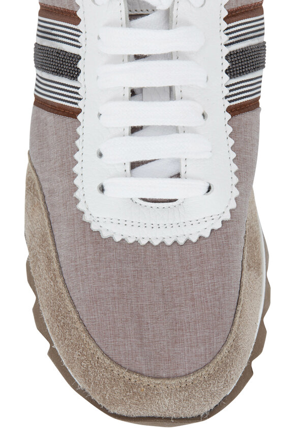 Brunello Cucinelli - Desert Monili & Ribbon Trim Sneaker