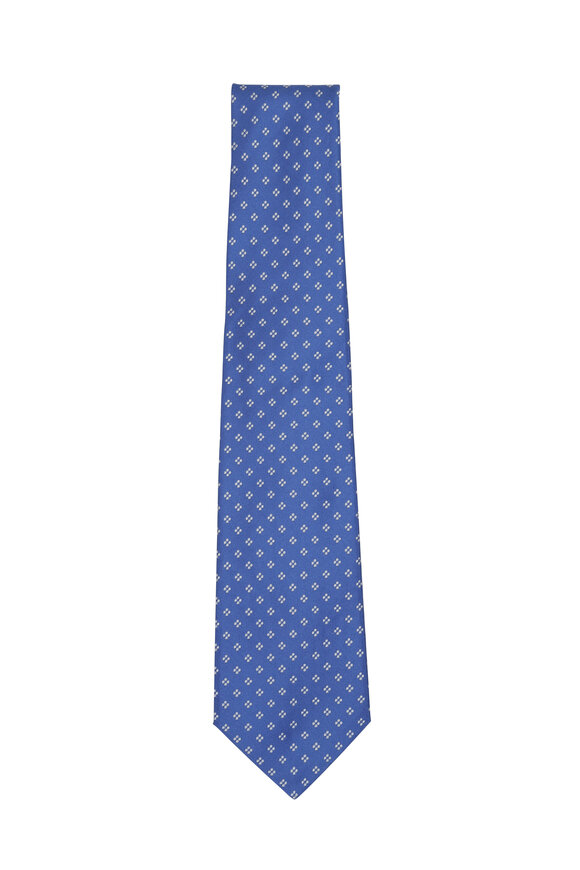 Kiton - Royal Blue Neat Silk Necktie