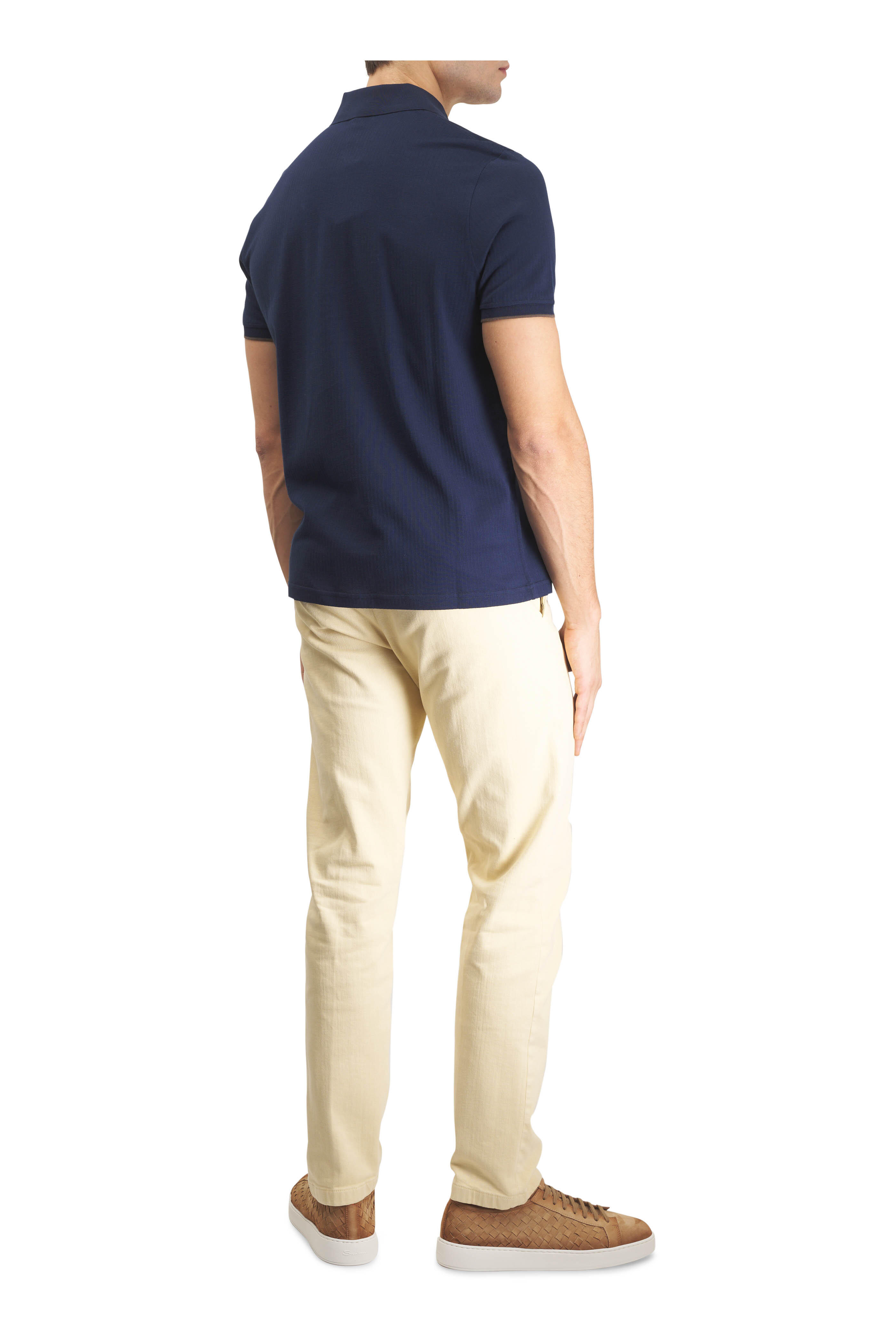 Kiton - Yellow Denim Stretch Cotton Pant