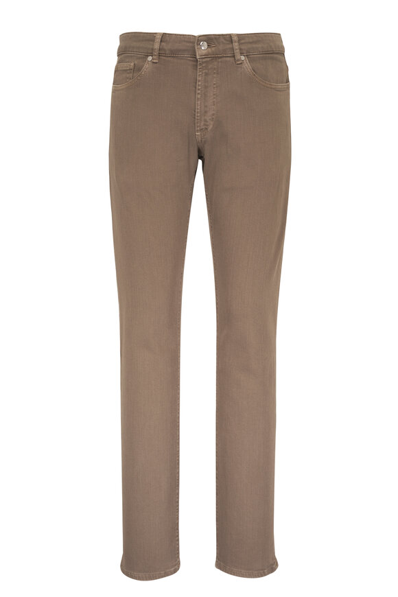 Peter Millar Crown Crafted Fairfield Brown Garment Dyed Jean - view 1