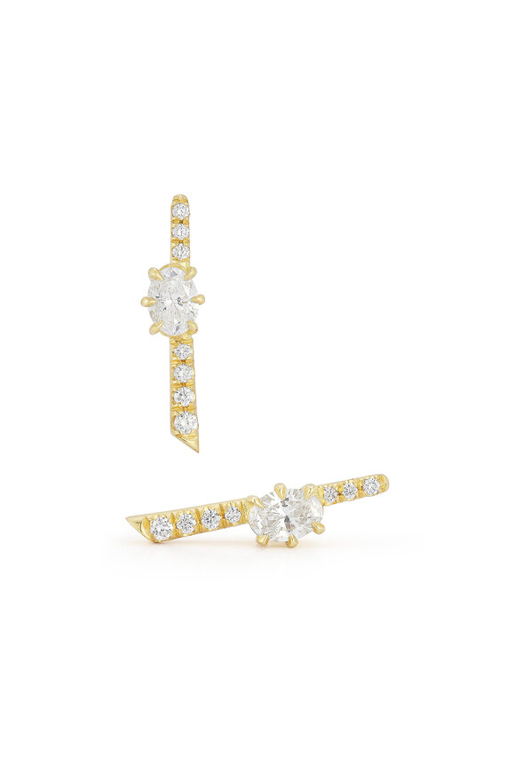Jade Trau 18k Yellow Gold Rae Diamond Pave Stud Earrings