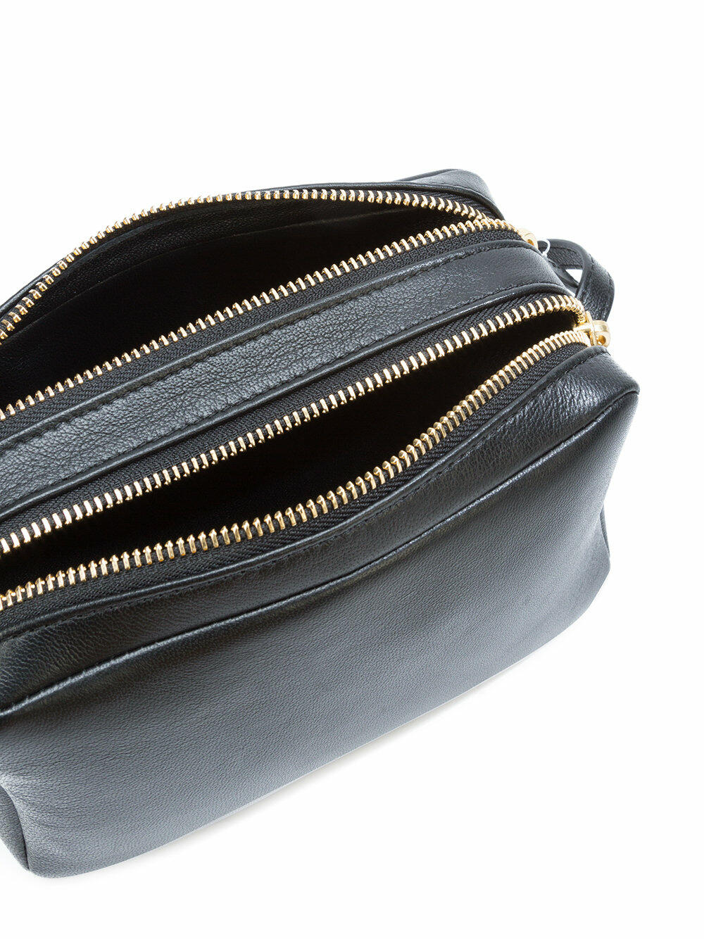 Mansur Gavriel - Black Leather Double-Zip Crossbody Bag