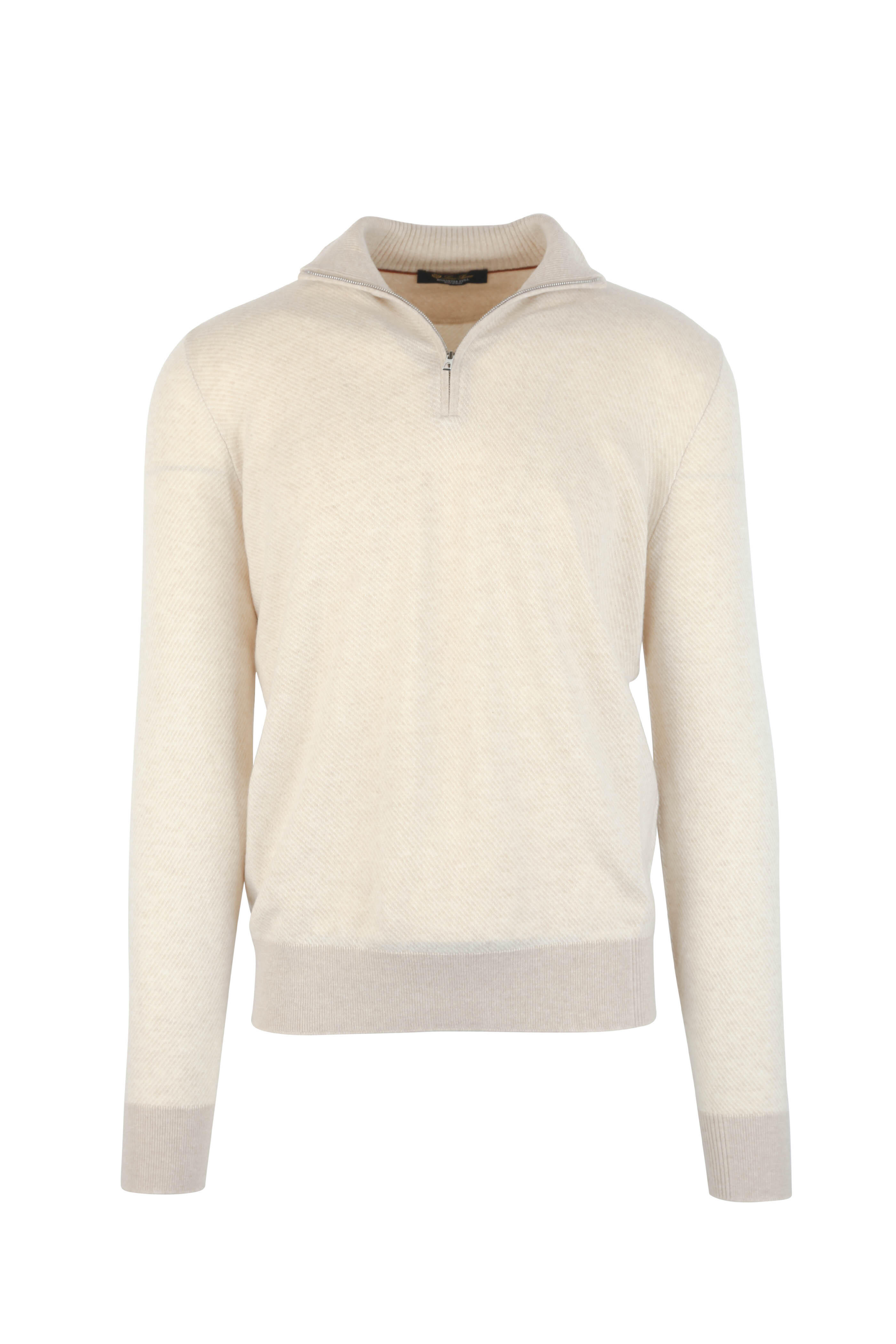 Loro Piana セーター Loro Piana - Roadster Natural Cashmere Quarter-Zip Pullover