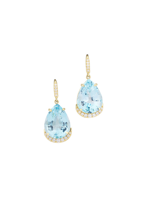 Lauren K 18k Yellow Gold Lana Blue Topaz Earring - view 1