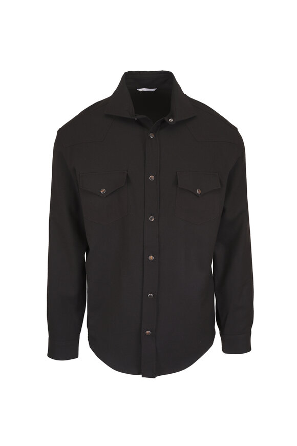 Marco Pescarolo Ribot Brown Wool Overshirt - view 1