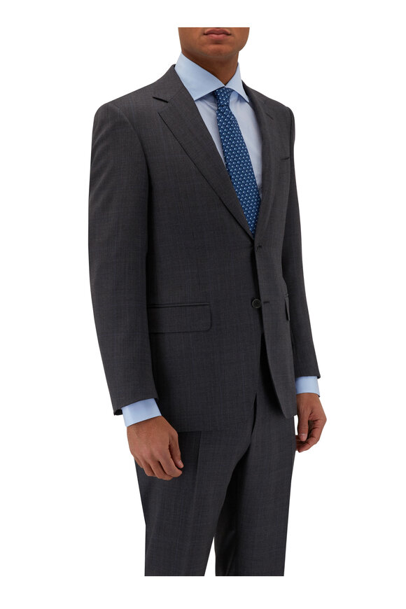 Canali - Exclusive Gray Tonal Plaid Wool & Silk Suit