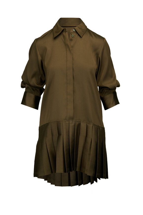 Simkhai Regina Dark Olive Mini Shirt Dress - view 1