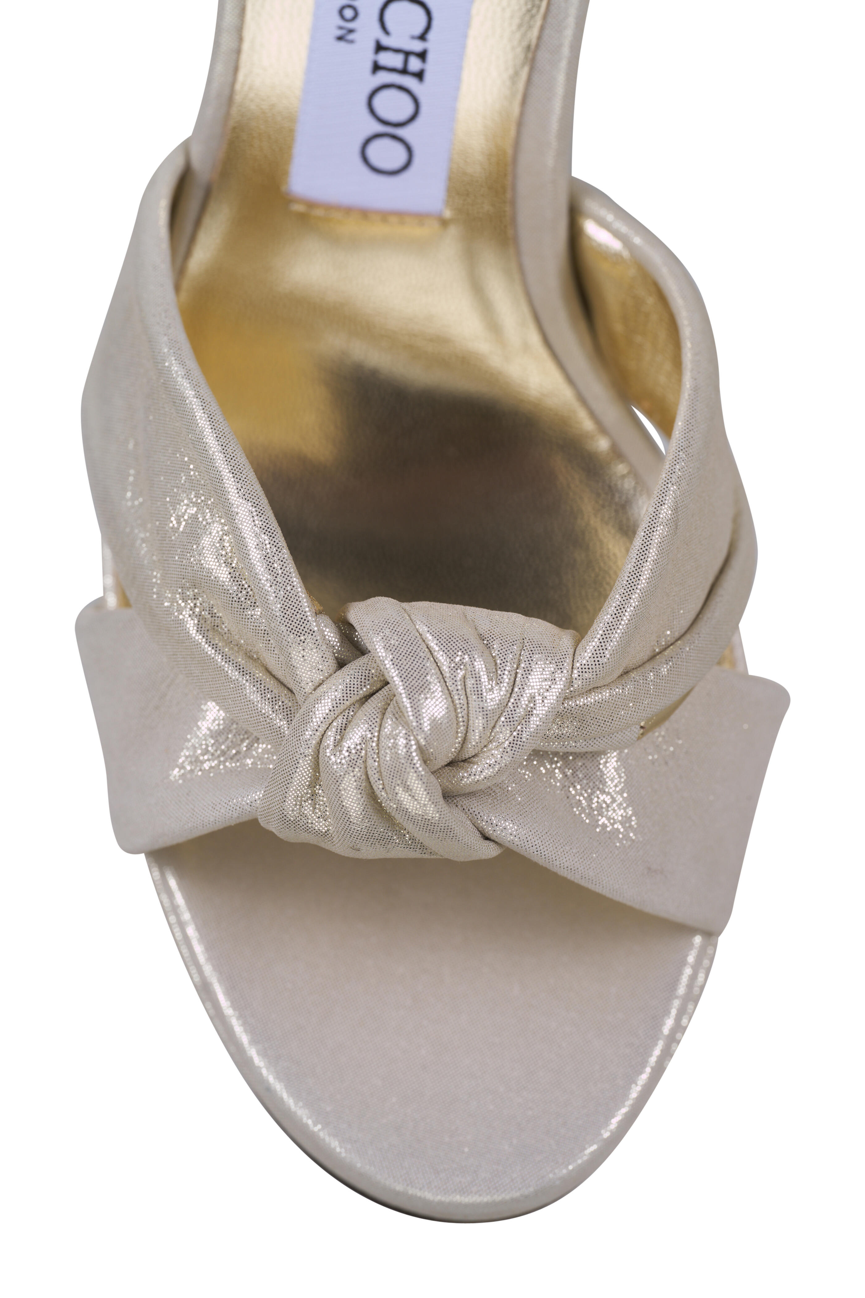サンダル・ミュール JIMMY CHOO Women Sandals ROSIE 100SHSLIGHT SOFT GOLD Gold Rosie 100 | Gold Shimmer Suede Platform Sandals | JIMMY CHOO US