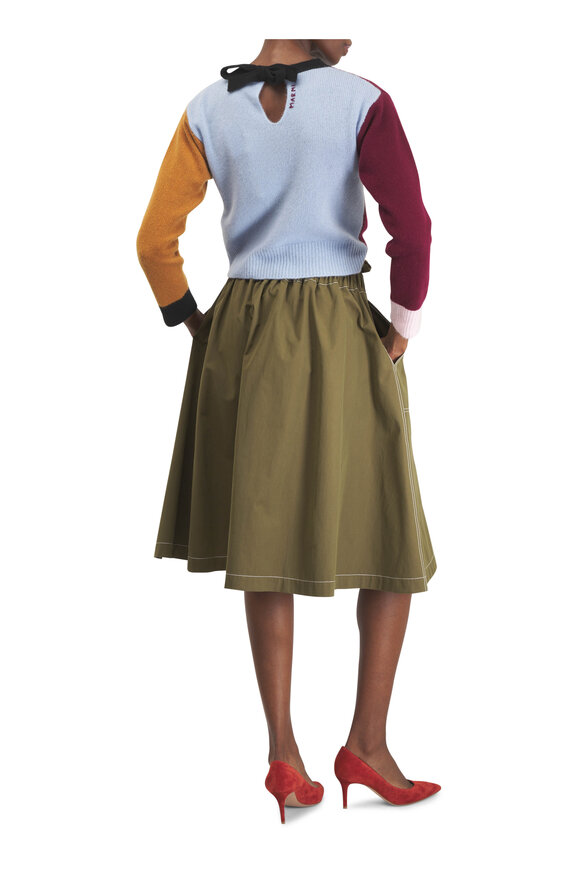 Marni Blue & Burgundy Cashmere Color Block Sweater - view 4