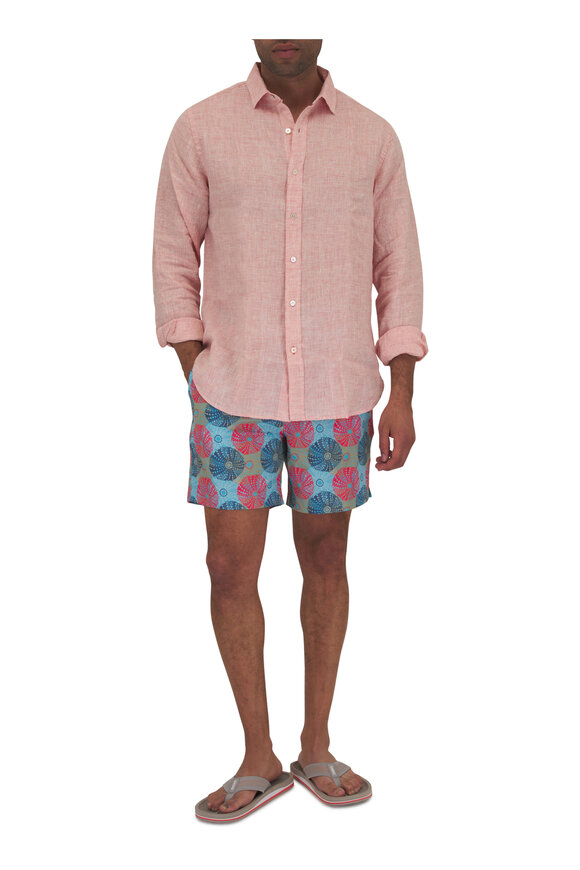 Swims - Amalfi End On End Coral Linen Sport Shirt