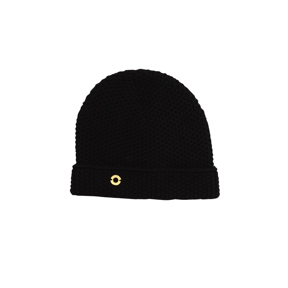 Loro Piana / カシミア 100% ニットキャップ / BLACK Loro Piana - Black Knit Beanie | Mitchell Stores