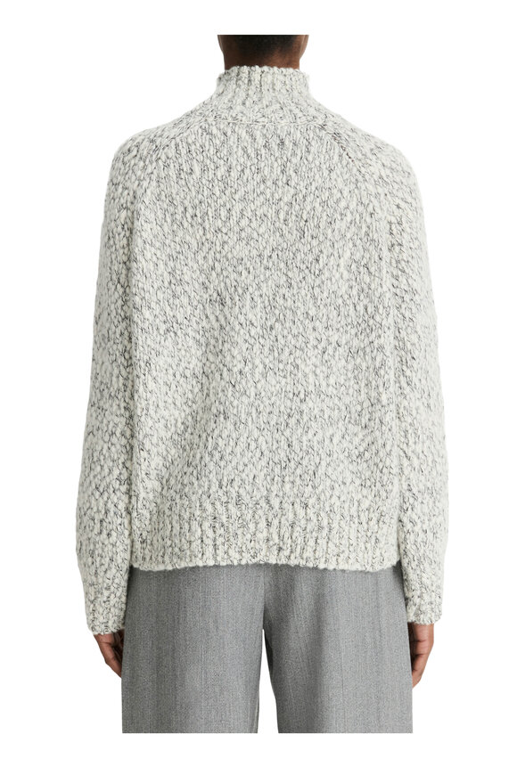 Vince - Off White & Black Marled Turtleneck Sweater