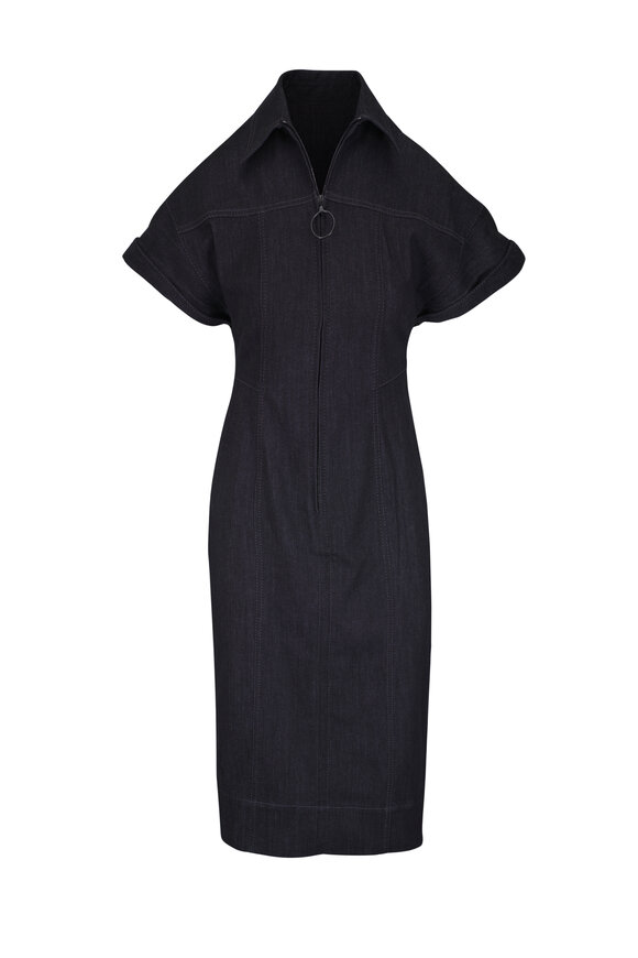 Akris Punto Black Denim Midi Dress