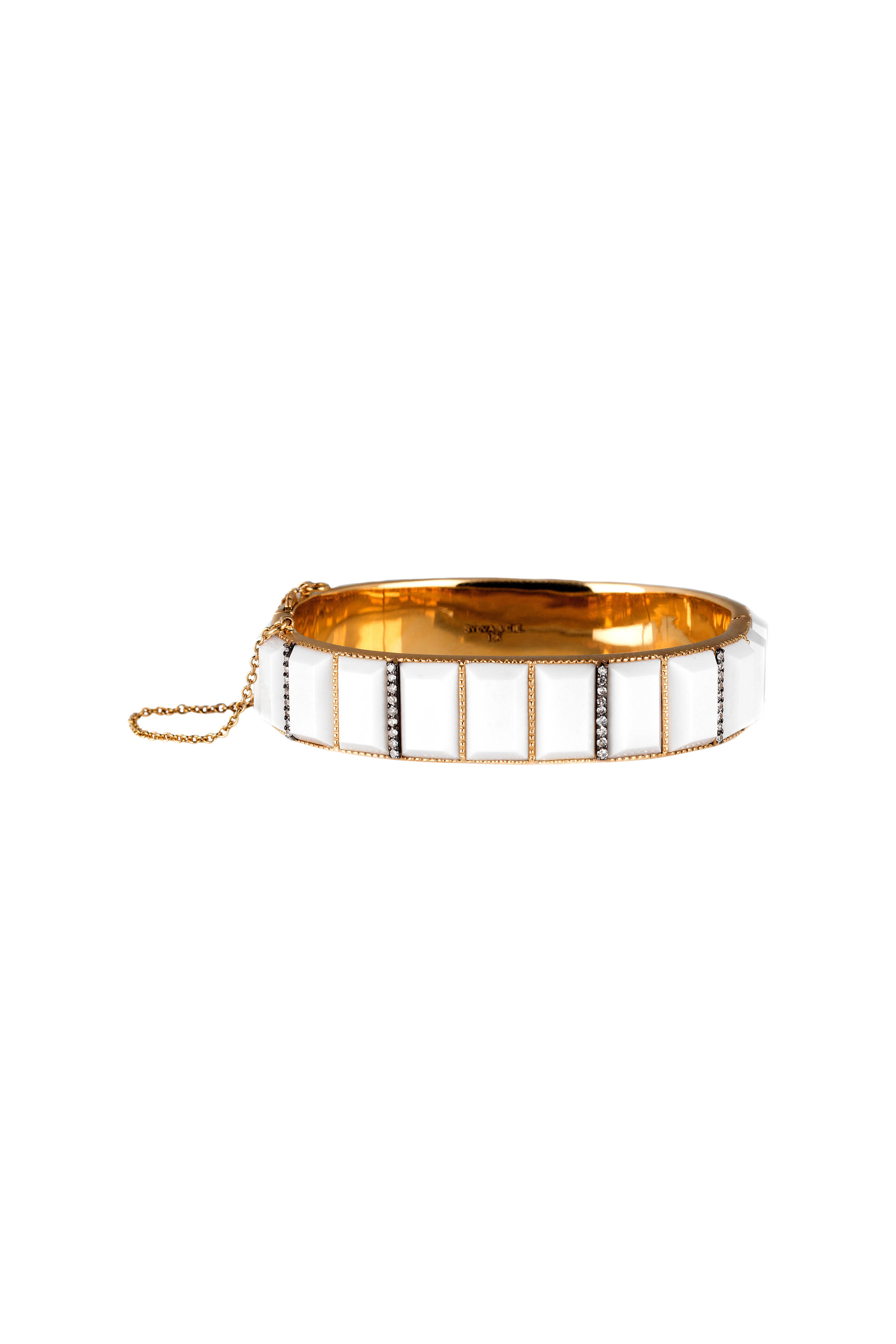 Sylva & Cie - 18K Yellow Gold Cocholong & Diamond Bracelet - view 1