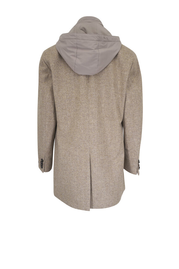 Peter Millar Oxford Light Mocha Wool City Coat - view 2