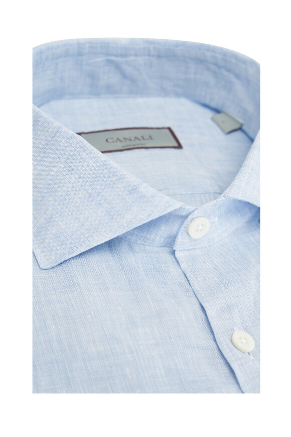 Canali - Light Blue Linen Sport Shirt