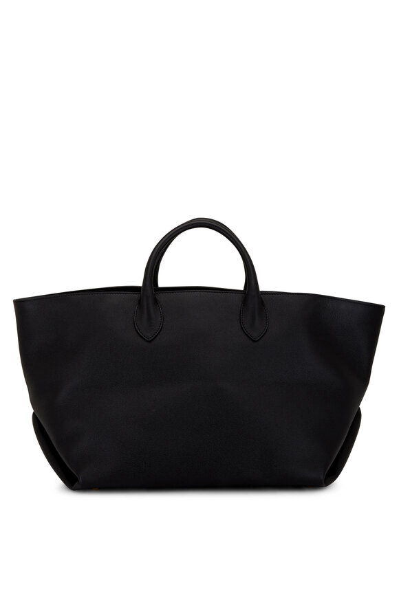 Khaite - Amelia Black Pebbled Leather Medium Tote 