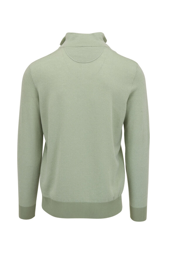 Loro Piana - Pale Leaf Green Cotton Crewneck Sweater