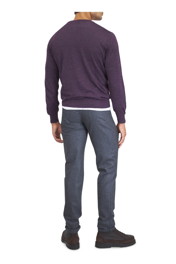 Brunello Cucinelli Charcoal Gray Wool Flannel Five Pocket Pant - view 4