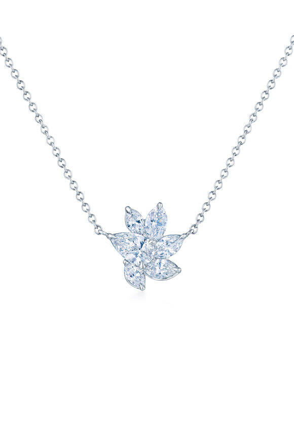 Kwiat Platinum Pinwheel Cluster Pendant Necklace - view 1
