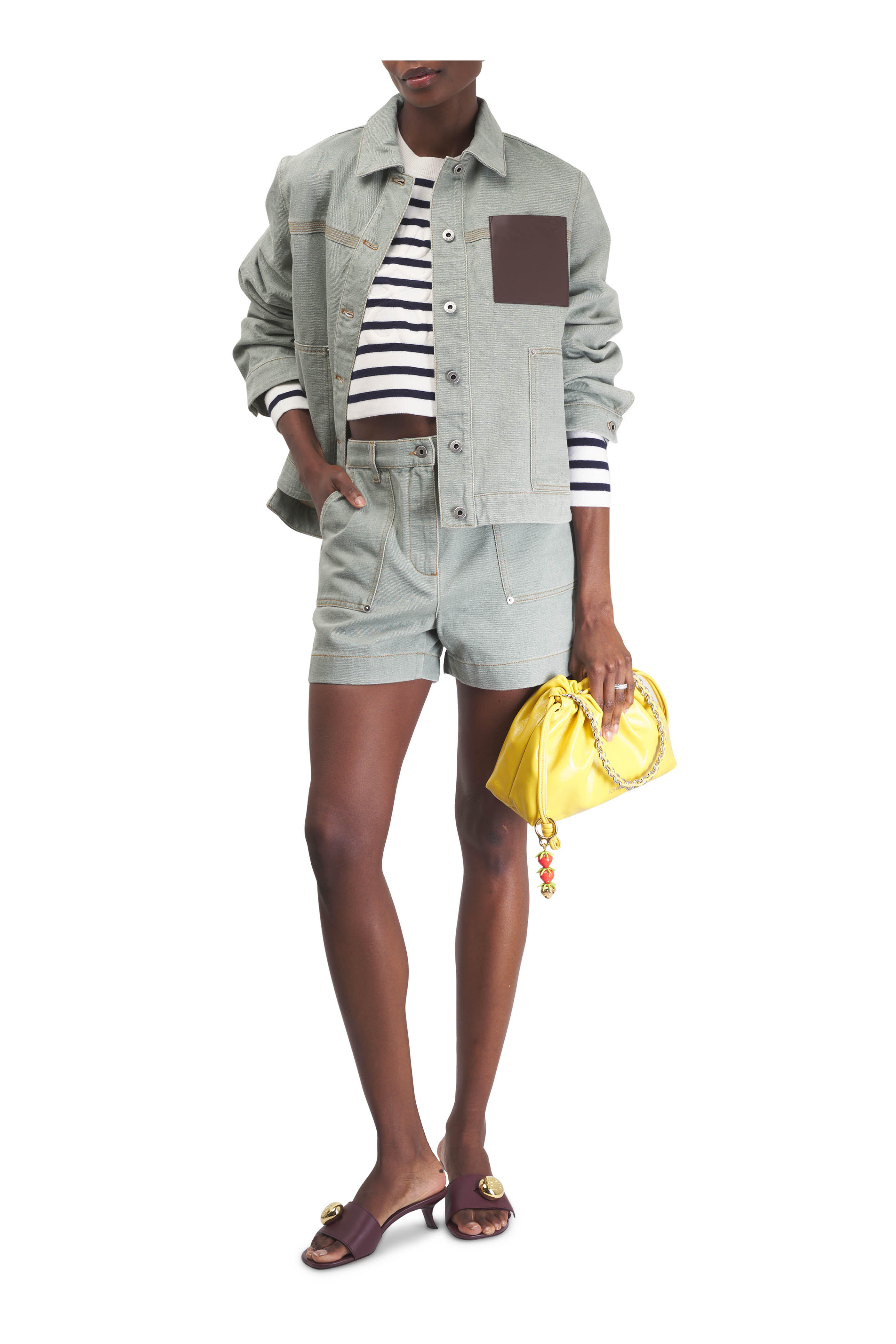 【LOEWE】 Green A-Line Shorts Loewe A-Line Short - Green | Editorialist