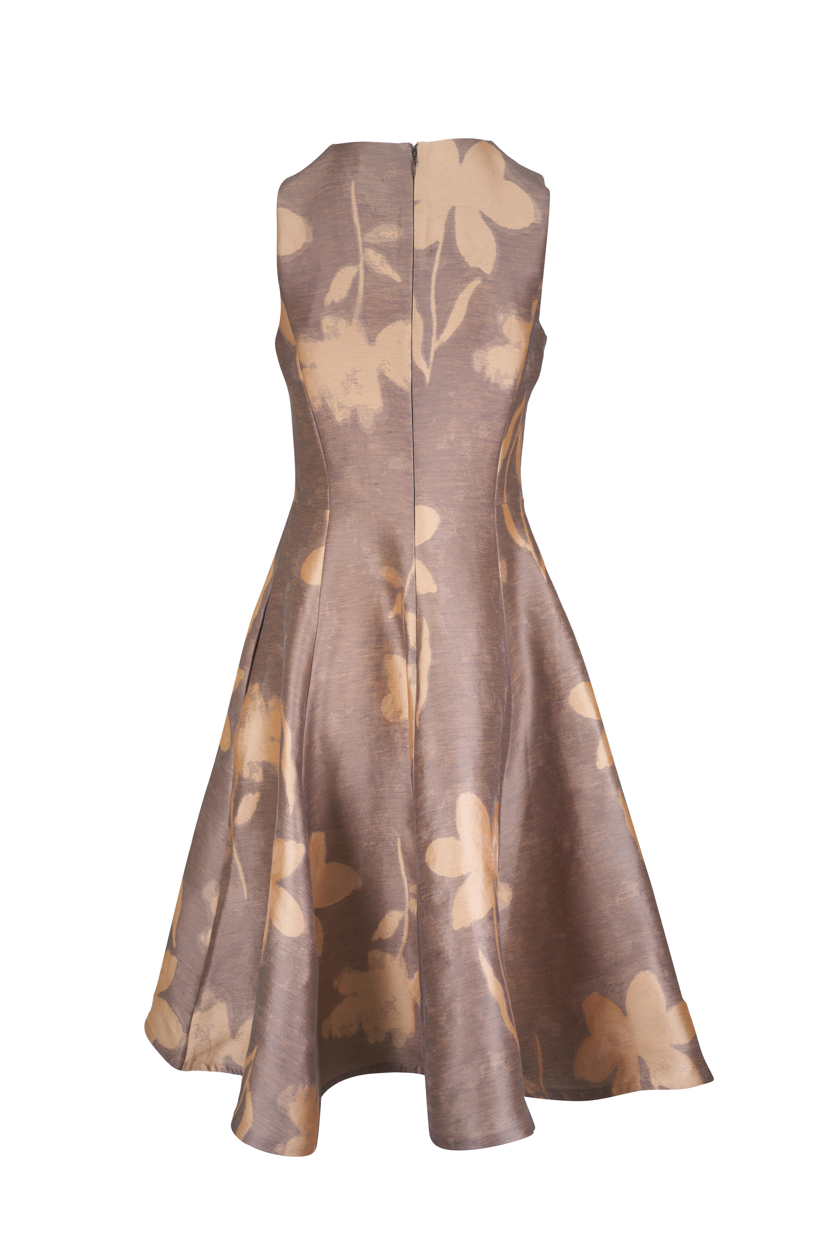 Sara Roka - Mamie Antique Gold Floral Midi Dress