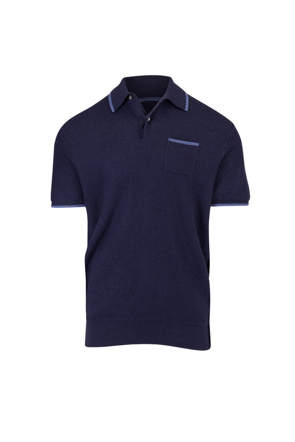Greyson Maltese Blue Seneca Short Sleeve Sweater Polo - view 1