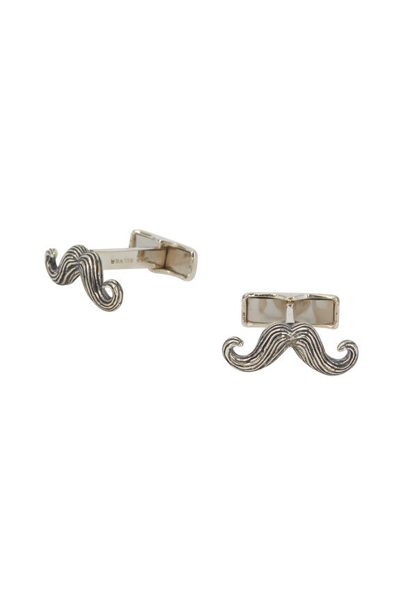 Cufflinks Inc - Sterling Silver Mustache Cuff Links