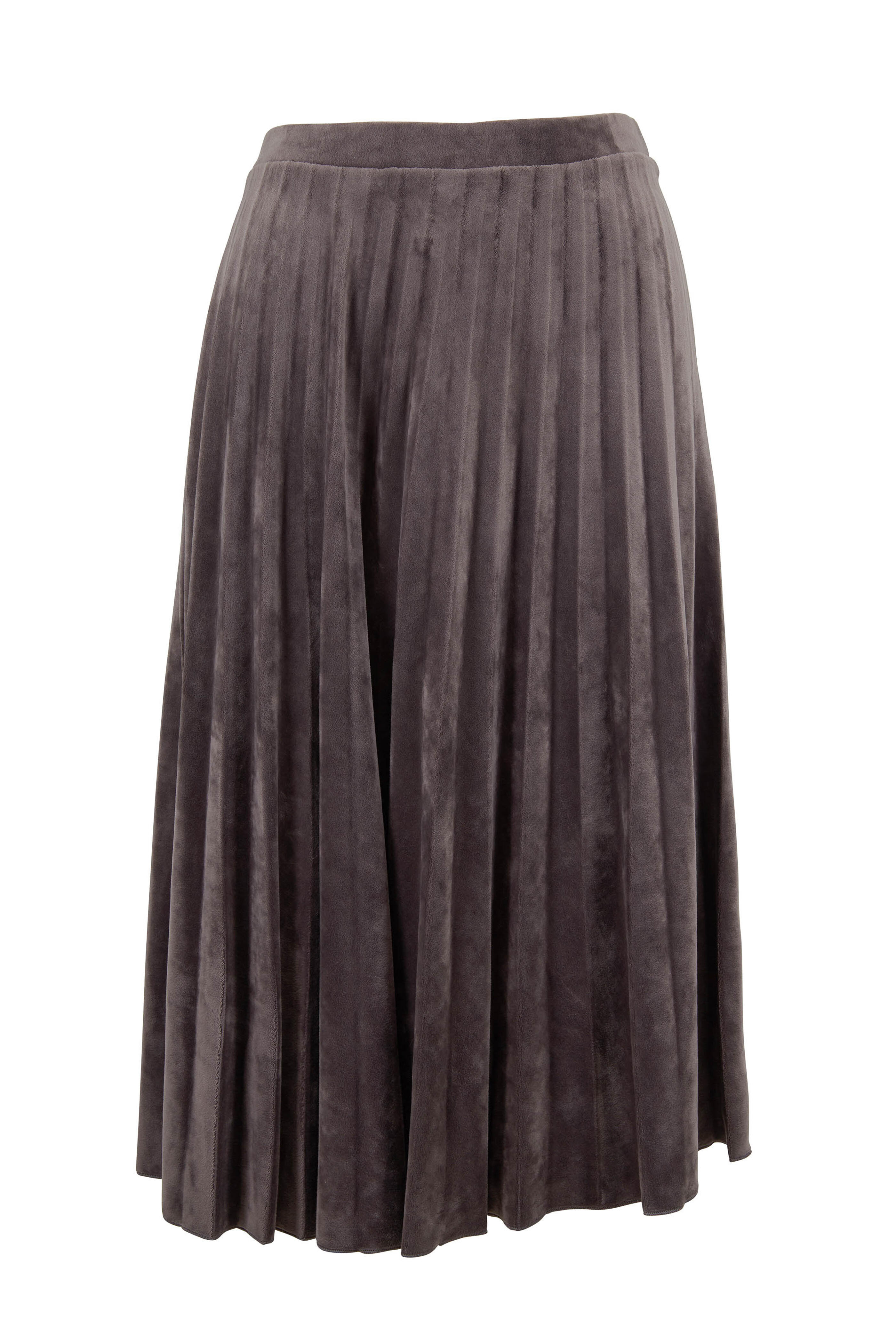 D.Exterior - Gray Velour Plissé Skirt | Mitchell Stores