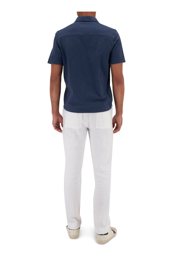 Vince - Twilight Blue Slub Cotton Short Sleeve Shirt