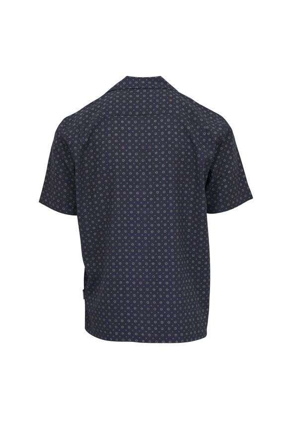 Orlebar Brown Matian Night Iris Print Button Up Shirt - view 3
