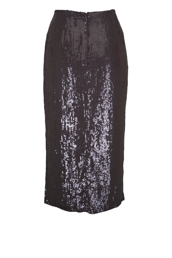 TWP Ladylike Brown Sequin Midi Skirt - view 4