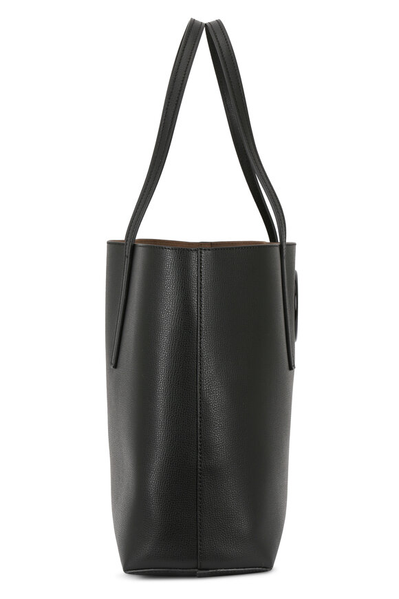 Fendi - Black Grained Leather Logo Shopper