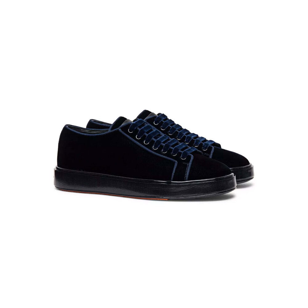 【関税&送料込】Santoni Sneakers Blue Santoni Blue Leather Low Top Sneakers Size 40 Santoni | TLC
