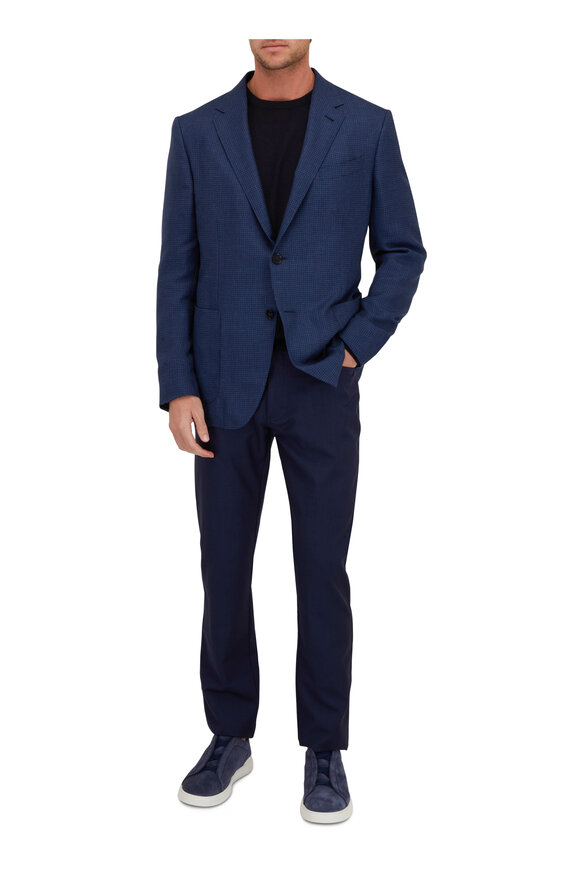 Zegna - Navy Blue Wool Five Pocket Pant 