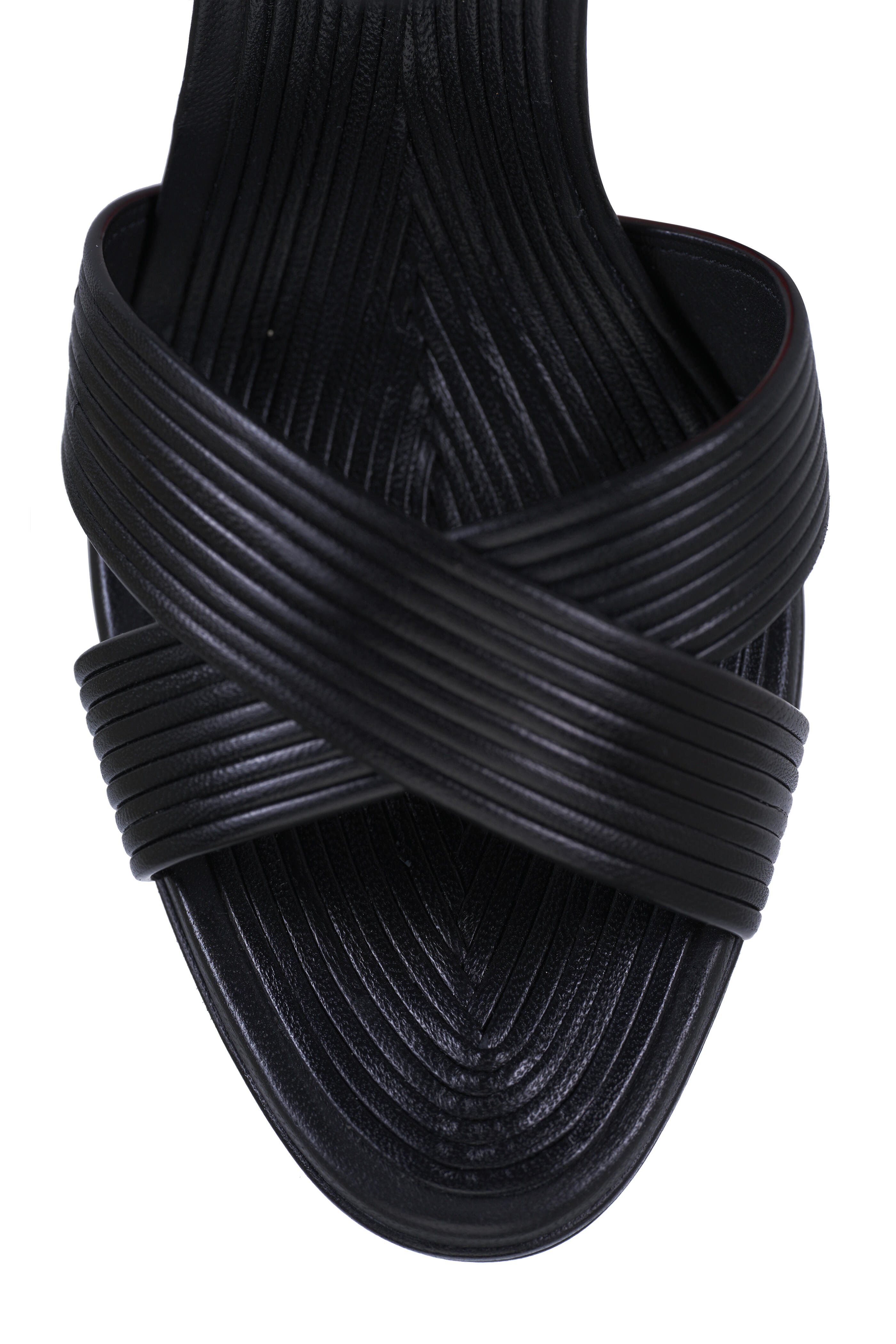 Santoni - Laureen Black Leather Sandal, 80mm