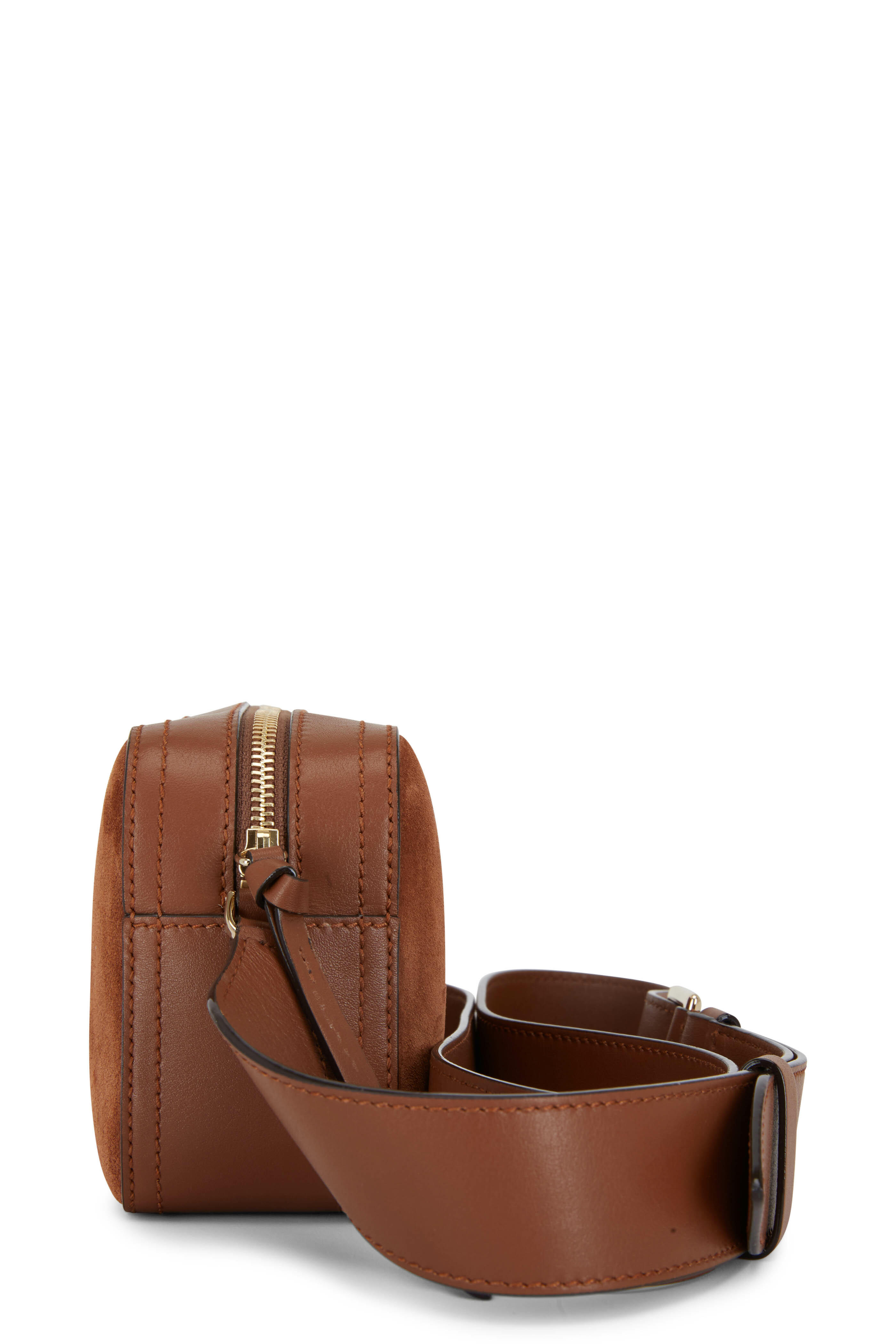 ★dumaro★ Ditto Crossbody Suede Camel Jimmy Choo - Pegasi Dark Tan Suede Camera Bag | Mitchell Stores