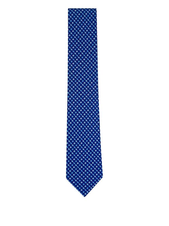 Ferragamo Navy Sports Print Silk Necktie - view 3