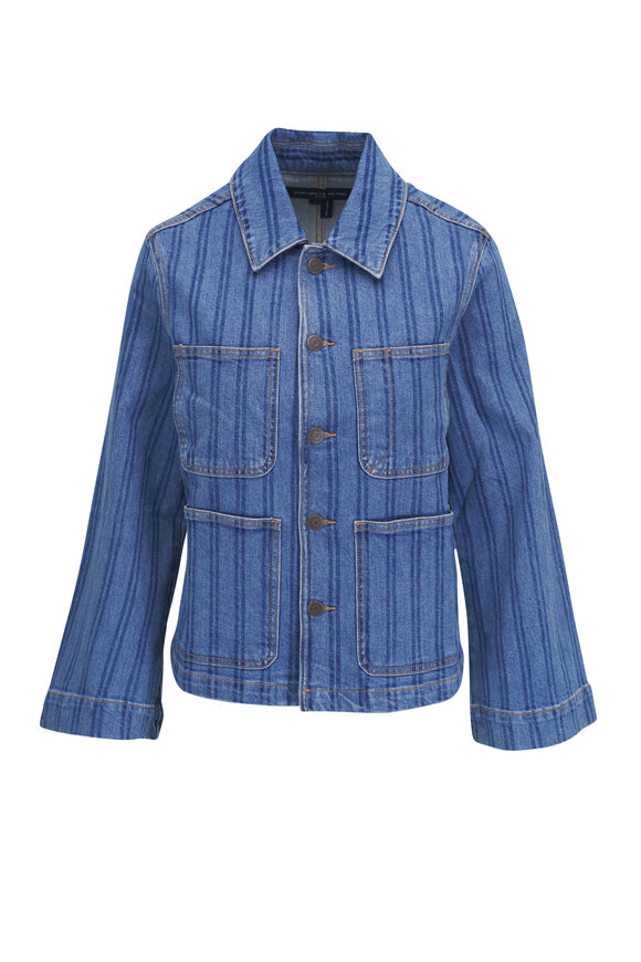 Veronica Beard - Dahl Sapphire Stripe Cropped Chore Jacket 