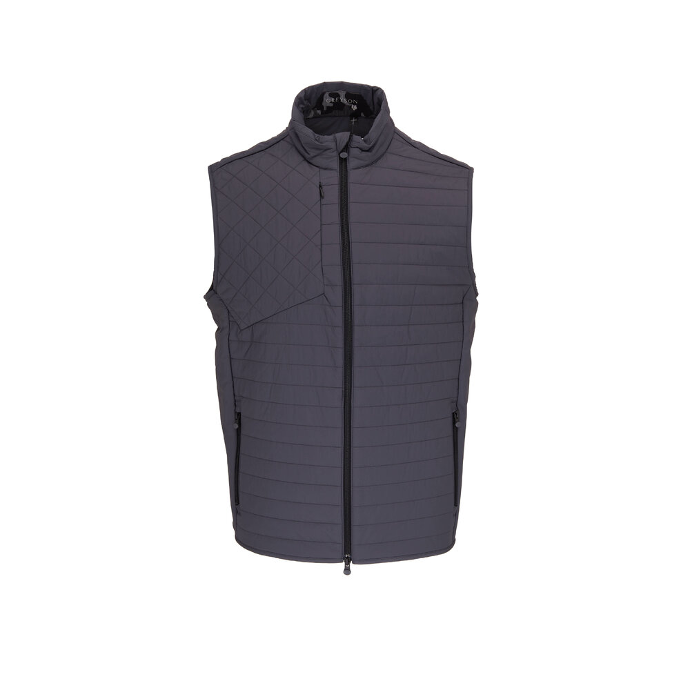 【Miripon.】 Frill tailored vest / gray Peter Millar Mens Tailored Fit Winsome Hybrid Vest - Oslo