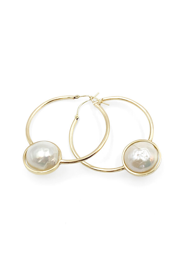 Leslie Paige 14k Yellow Gold Single Stone Cluster Hoops